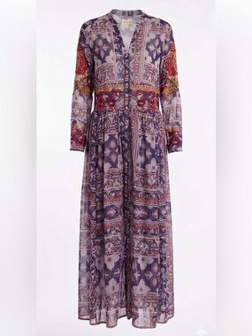 johnny was glinda silk maxi dress Johnny Was DAPHNE SILK MAXI DRESS